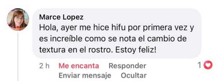 Comentario paciente HIFU 8D